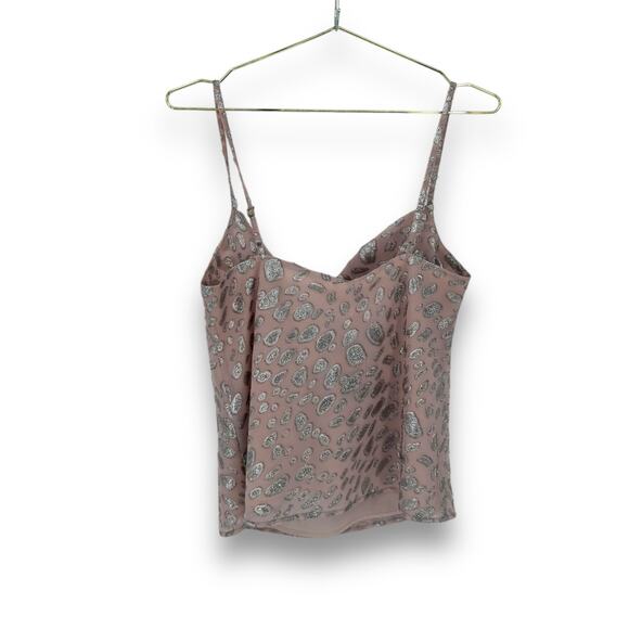 Lovers + Friends Blush Pink and Silver Metallic Animal Print Cami Top, Size S - Picture 7 of 8